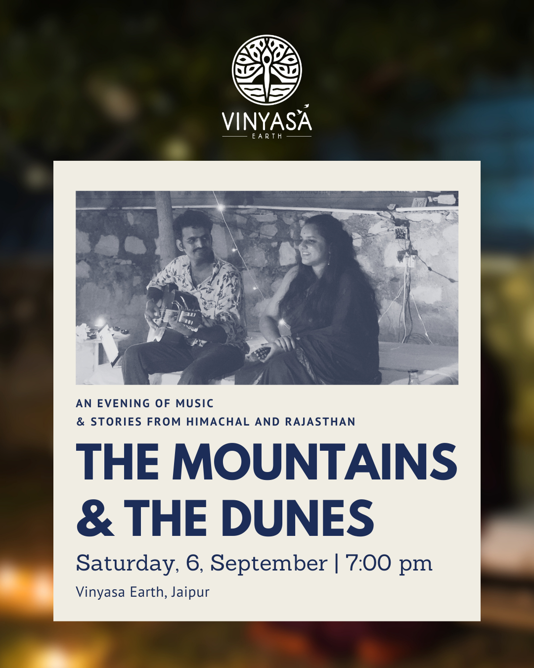 A poster For an event called The mountains and the Dunes